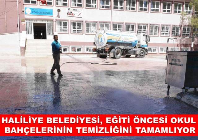 Haliliye Belediyesi, Eğiti Öncesi Okul Bahçelerinin Temizliğini Tamamlıyor