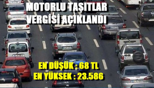 2017 Yılı Motorlu Taşıtlar Vergisi Açıklandı